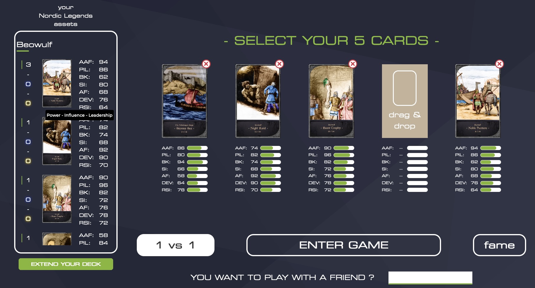 Demo of the Nordic Legends Card Game